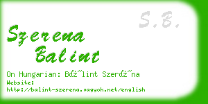 szerena balint business card